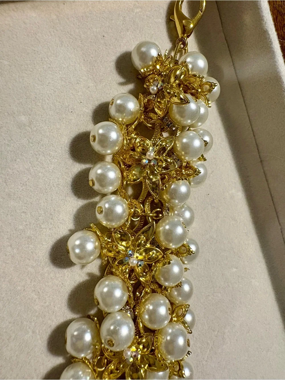 Julia Knight Lily Blossom Pearl Cluster Bracelet – Gold – NWT